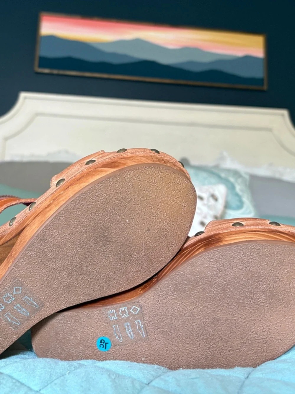 Bed Stu Millennial T-Strap Platform Wedge Sandals - Size 7.5
